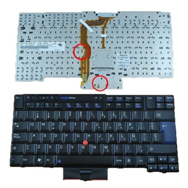 Teclado para Portátil Lenovo ThinkPad T400S T410 T510 W510 X220 Espanhol - P/N 45N2170 45N2135