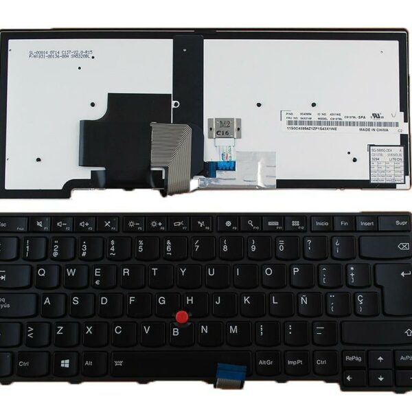 Teclado para Portátil Lenovo ThinkPad T440 T440P T440S T450 T450s Espanhol Retroiluminado Com Ponteiro