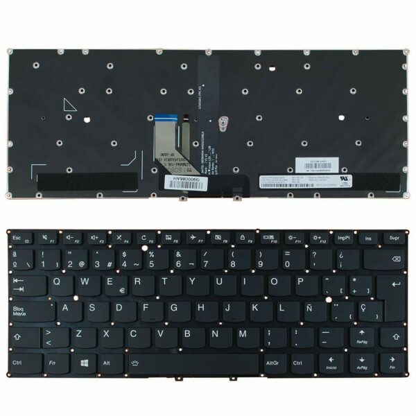 Teclado Portátil Lenovo Yoga 910-13IKB Yoga 5 Pro Espanhol Retroiluminado Preto