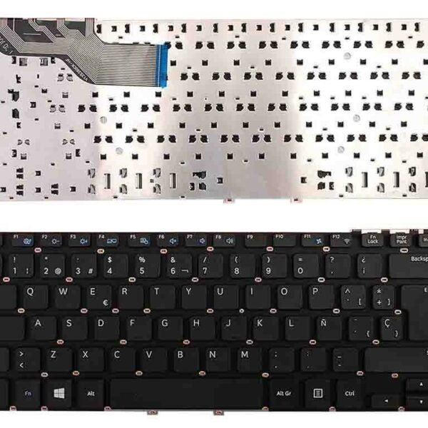 Teclado Espanhol ES para Portátil Samsung NP275E4E NP270E4E Series Preto Sem Moldura