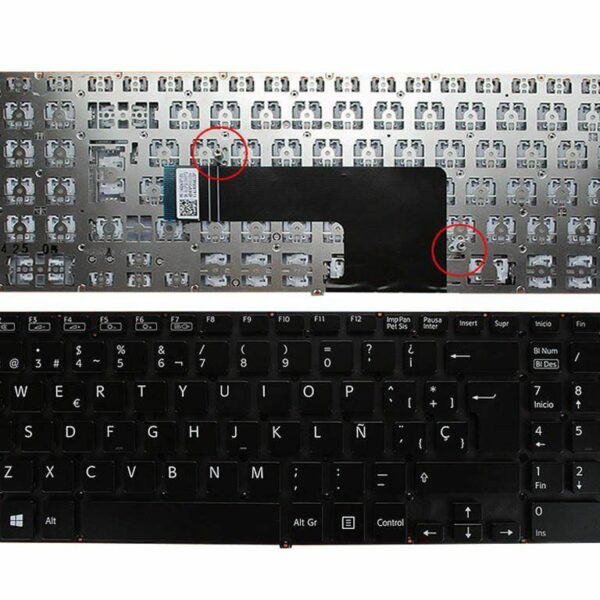 Teclado para Portátil Sony Vaio SVF15 Series - Espanhol, Preto, Frameless