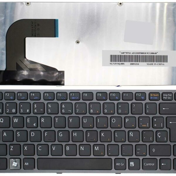 Teclado para Portátil Sony VAIO VPC-S Series Preto - Compatível com NSK-SA5SQ 0S, 9Z.N3VSQ.50S