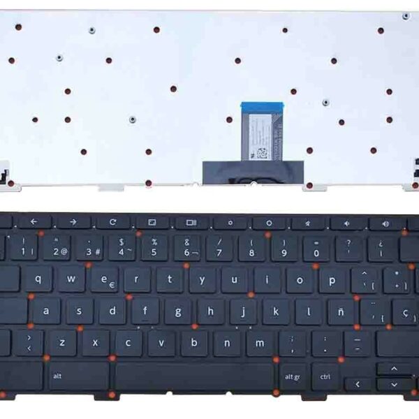 Teclado Portátil Toshiba Chromebook CB30 CB35 Series Espanhol Preto Sem Moldura PointStick