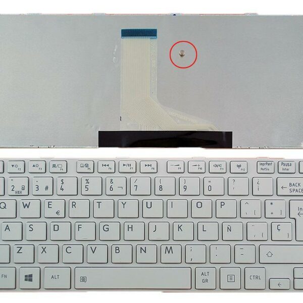 Teclado Espanhol Branco para Portátil Toshiba L830 L840 Series