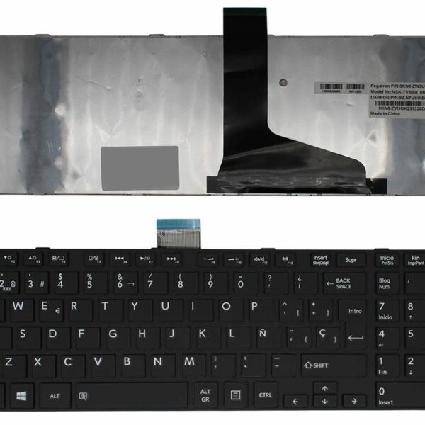 Teclado para Portátil Toshiba Satellite L855-11K - Espanhol, Preto, Com Estrutura