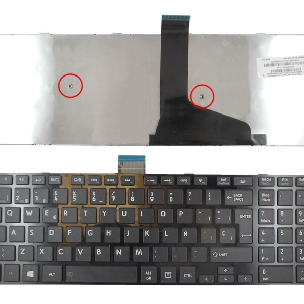 Teclado para Portátil Toshiba Satellite S50 Preto com Estrutura Brilhante - Idioma Espanhol