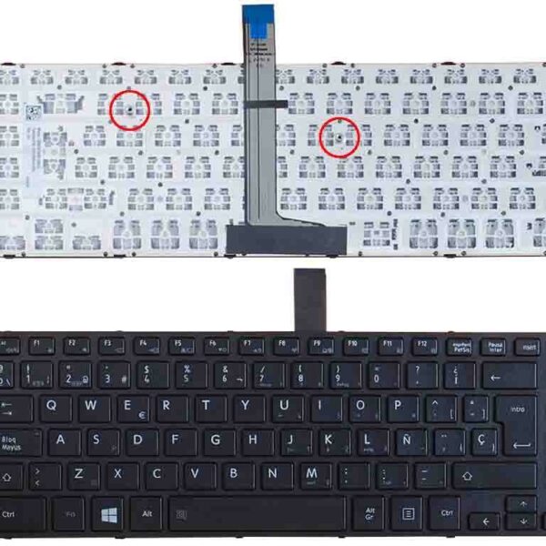 Teclado para Portátil Toshiba Tecra A40-C Series - Espanhol Preto Com Moldura