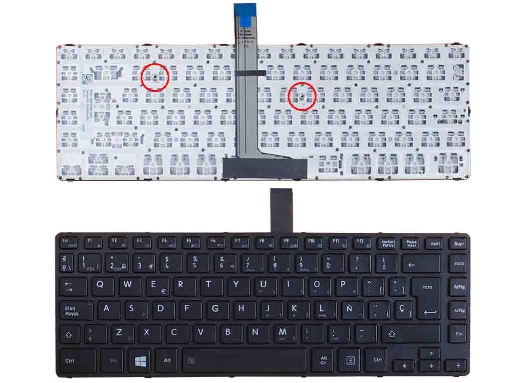 Teclado para Portátil Toshiba Tecra A40-C Series - Espanhol Preto Com Moldura