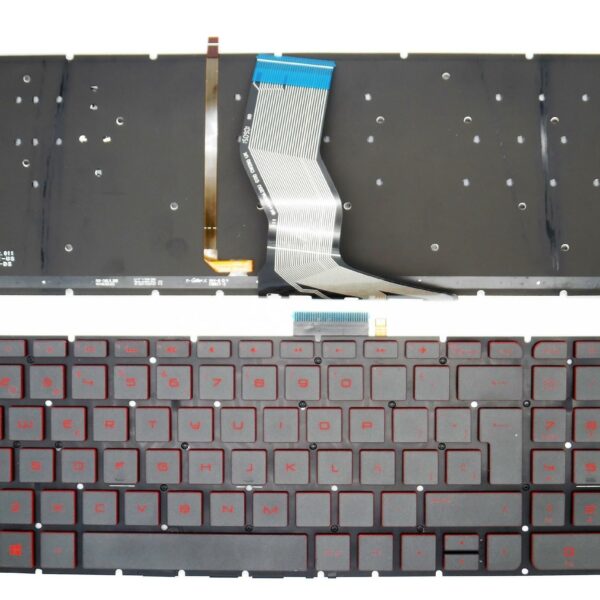 Teclado Retroiluminado Vermelho para Portátil HP Pavilion 15-AB | Compatível com 15-AB010TX, 15-AB297TX, AB045SA