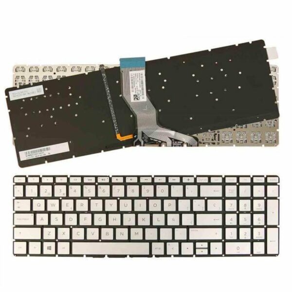 Teclado Retroiluminado Prata Espanhol para Portátil HP Pavilion 15-CD Series - Sem Moldura