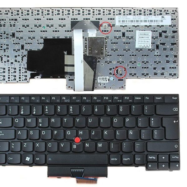 Teclado Espanhol Preto com Pointer para Portátil Lenovo ThinkPad E330 E335 E430 E435 E430C - PN: 0B35858 04W2899