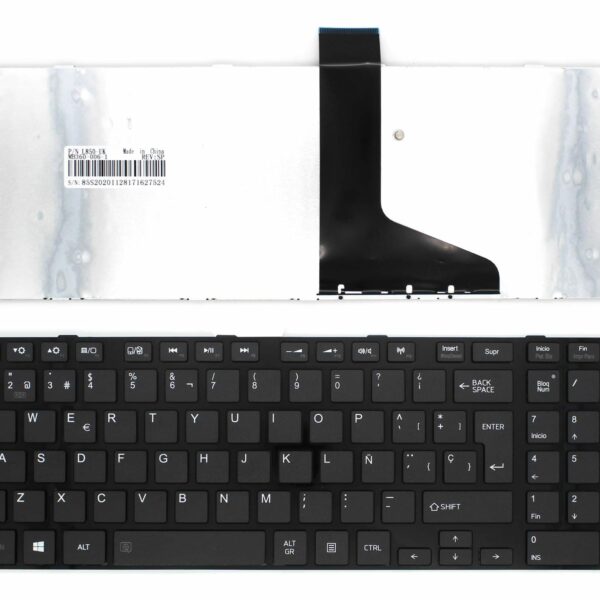 Teclado para Portátil Toshiba Satellite C850 C855 L850 L855 Series Espanhol Preto MP-11B56E0-528