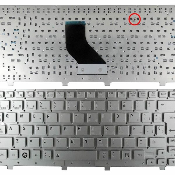 TECLADO PARA PORTATIL TOSHIBA NB200 NB255 NB305 NB500 NB505 SIN ESTRUTURA PRATA