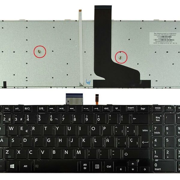 Teclado Portátil Toshiba Satellite S50-A S55-A Series Preto Retroiluminado ES