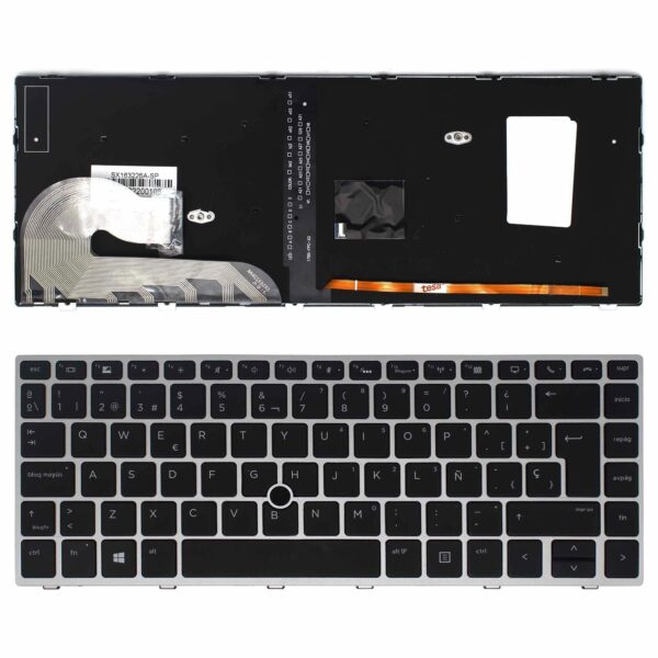Teclado para Portátil HP EliteBook 745 G5 G6, 840 G5 G6, 846 G5 Retroiluminado ES com PointStick - Preto