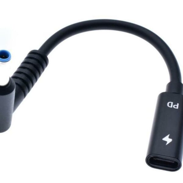 Adaptador USB-C Fêmea para 4.5x3.0mm Macho 65W 15cm para Carregador de Portátil