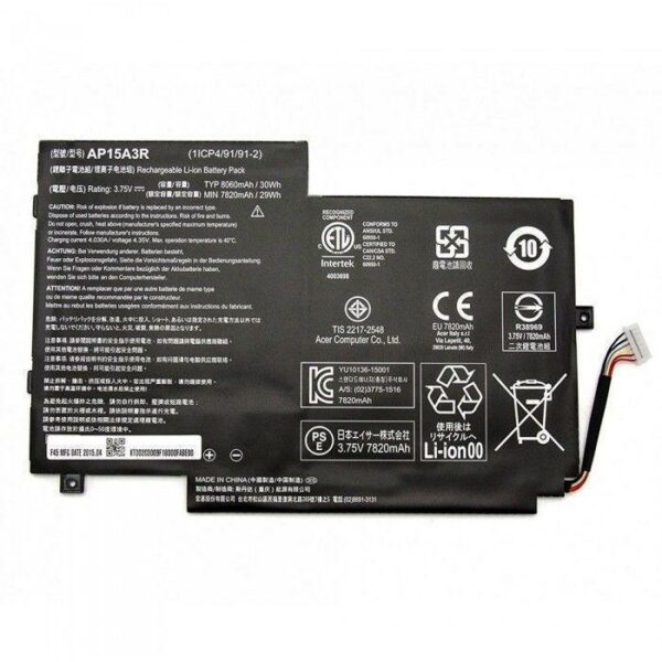 Bateria para Portátil Acer Aspire Switch 10E SW3-013 SW3-016 SW5-014 SW5-017P Series - P/N AP15A3R