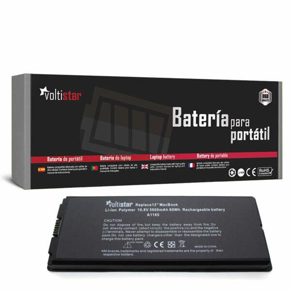 Bateria para Portátil Apple MacBook 13" A1185 A1181 - 10.8V 5600mAh Preto