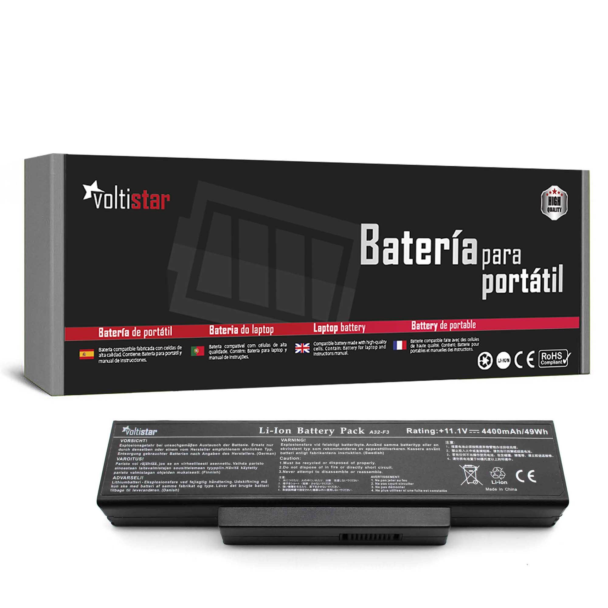 Bateria para Portátil ASUS A32-F3, A32-F2, A32-Z94, A32-Z96, A9, F2, F3, X70, Z53 - 11.1V 4400mAh 6 Células