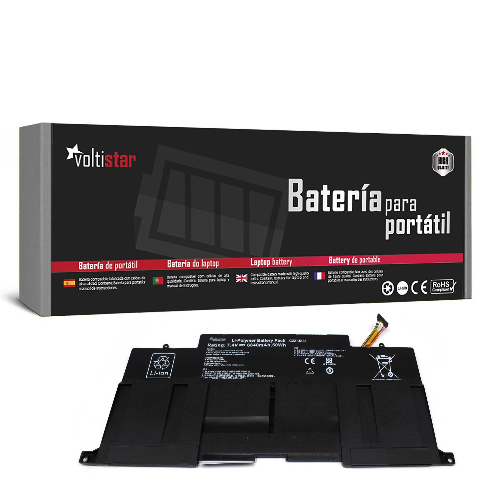 Bateria para Portátil Asus ZenBook UX31, UX31A, UX31E (C22-UX31) | Green Computer