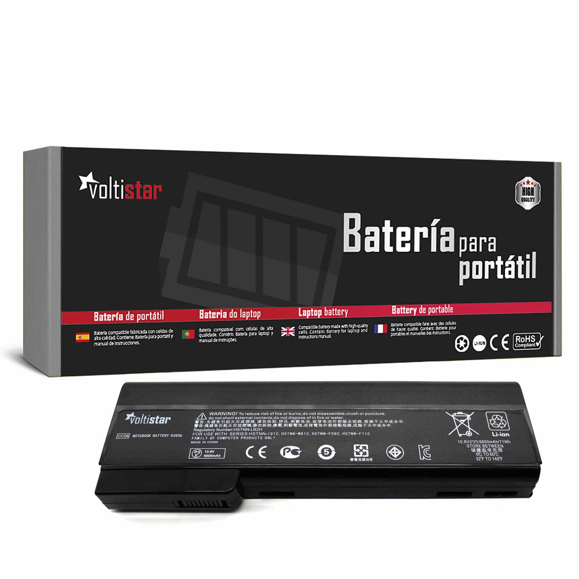 Bateria para Portátil HP EliteBook 8460P 8470P ProBook 6460B 6560B - CC06, HSTNN-LB2H, QK642AA