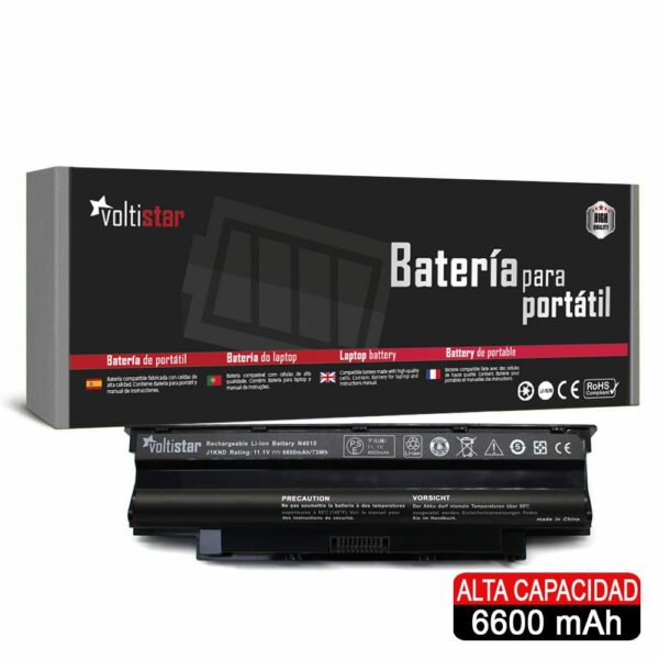 Bateria de Alta Capacidade para Portátil Dell Inspiron 13R 14R 15R 17R N3010 N4010 N5010 N5110 N5030 - 11,1V 6600mAh