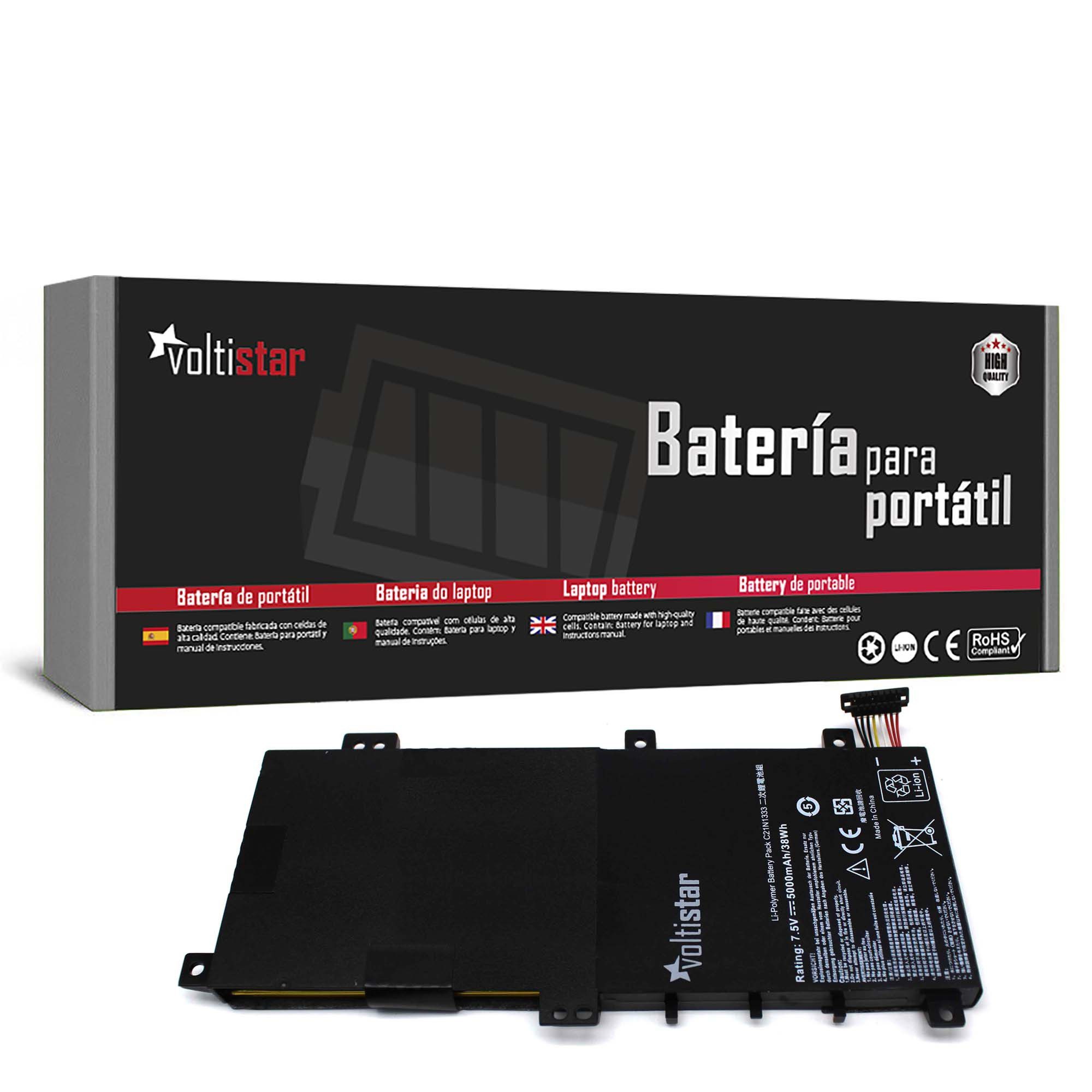 Bateria para Portátil Asus Transformer Book Flip TP550LA TP550LD R554L C21N1333 7.4V 4900mAh