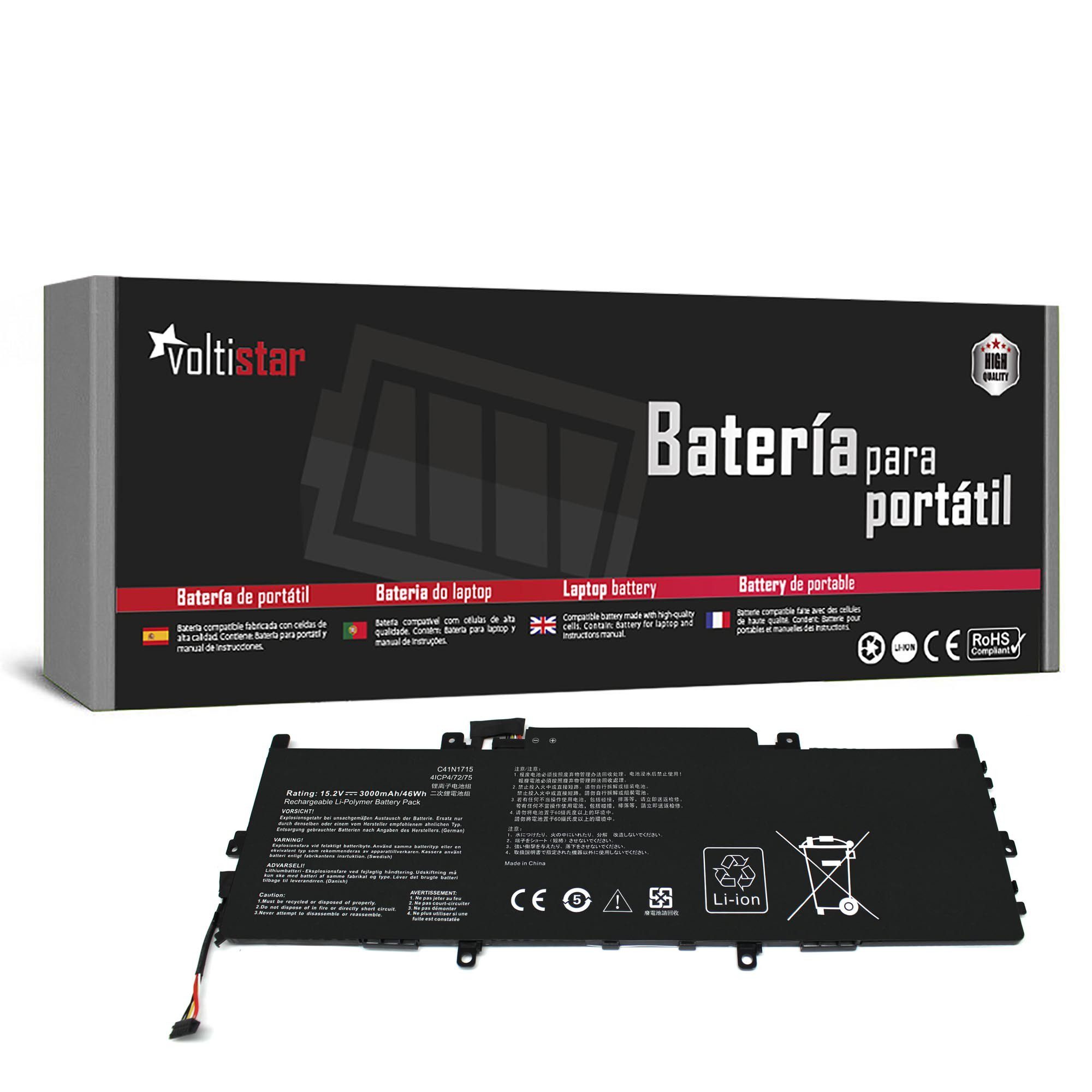 Bateria para Portátil Asus ZenBook 13 UX331FN UX331UA UX331UN U3100FN - P/N C41N1715