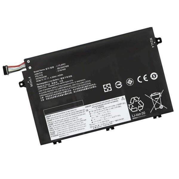 Bateria para Portátil Lenovo ThinkPad E480 E490 E580 E590 E14 E15 Series - L17C3P51 L17L3P51 11.1V 45Wh