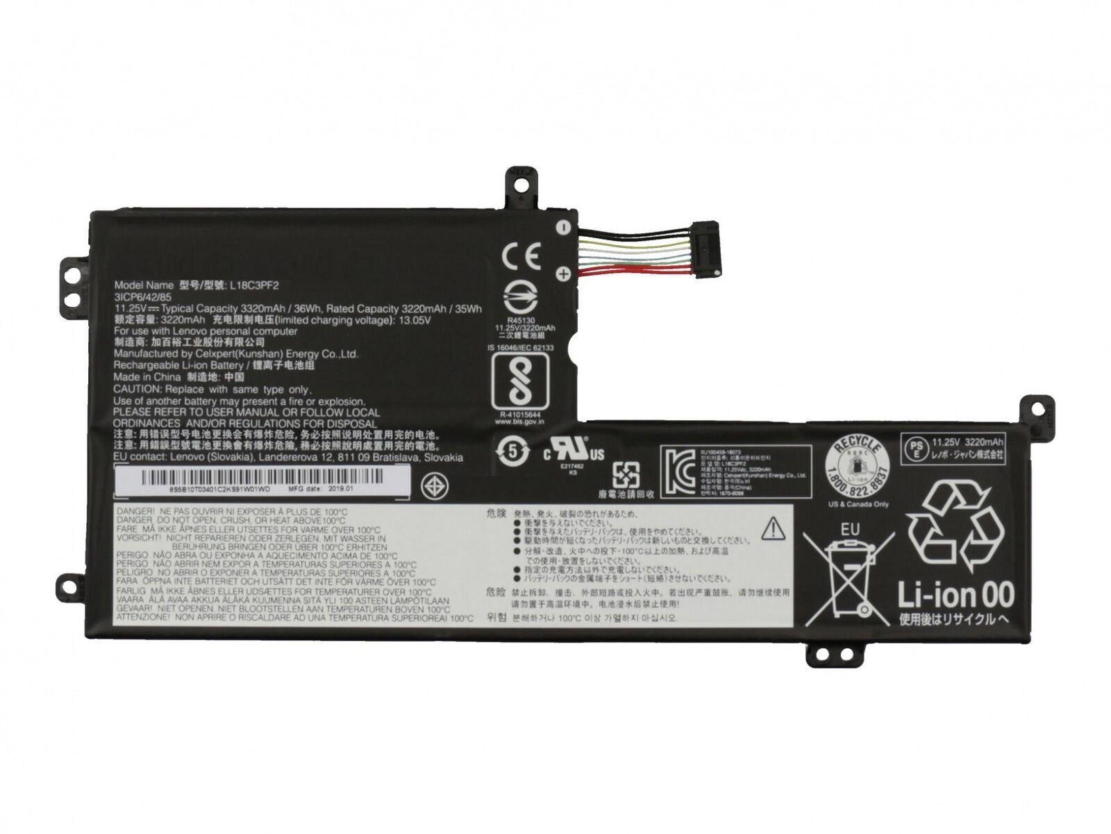 Bateria para Portátil Lenovo V155-15API Series L18C3PF2 - 11.25V/11.55V 38Wh
