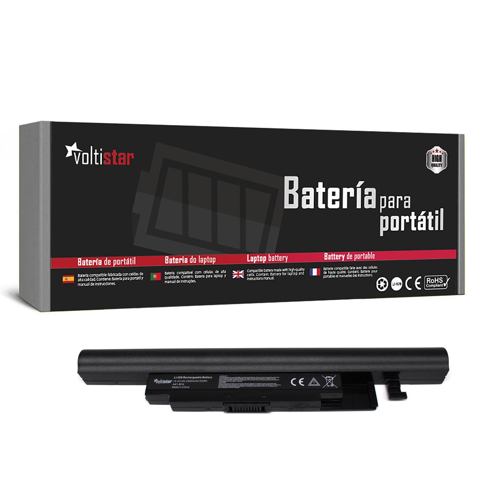 Bateria para Portátil Medion Akoya P6643 P6647 E6239T E6237 E6241 - Compatível A41-B34 A32-B34 A31-C15 - Green Computer