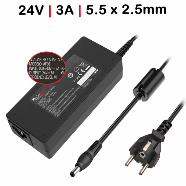 Carregador 24V 3.0A 72W 5.5MM x 2.5MM - Portátil e Dispositivos | Green Computer