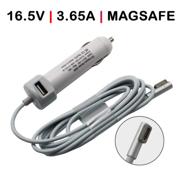Carregador de Carro Magsafe 60W para Portátil Apple MacBook Pro e Air - Compatível com A1181, A1278, MB061CH/A e mais