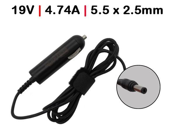 Carregador de Carro para Portátil Toshiba Satellite M60 M65 Series 19V 4.74A 90W - Conector 5.5x2.5mm