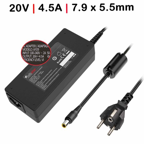 Carregador Portátil Lenovo ThinkPad T60 Z60 Z61 X Series - 20V 4.5A (90W) Conector 7.9x5.5mm