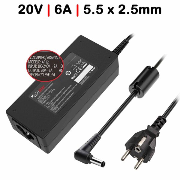 Carregador Portátil Dell Alienware Area-51 M5700 M5750 M5790 - 20V 6A (120W) - Conector 5.5x2.5mm - Compatível ASUS A2500D