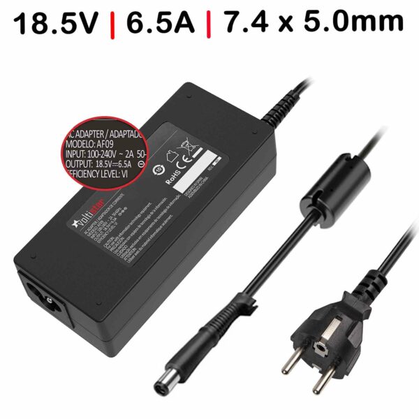 Carregador Portátil HP 120W 18.5V 6.5A 7.4x5.0mm para Pavilion DV6 DV7 DV8, Envy 15 17 X18, EliteBook, Compaq - ADH8