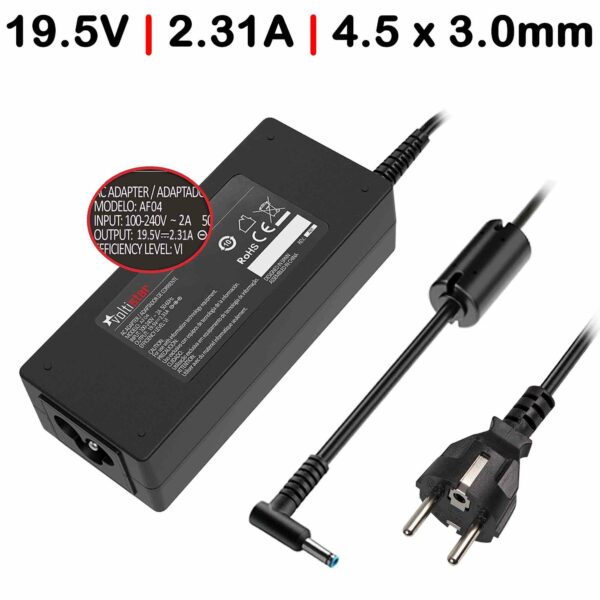 Carregador Portátil HP Pavilion x360 11 13 15 19.5V 2.31A 45W - PN: 741727-001