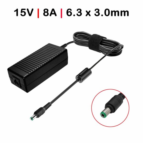 Carregador para Portátil Toshiba Tecra A Series 15V 8A 120W Conector 6.3x3.0mm