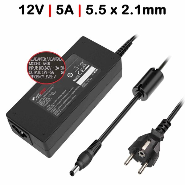 CARREGADOR PARA TFT MONITOR 12V 5A 60W