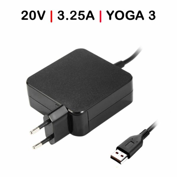 Carregador para Portátil Lenovo Yoga 3, Yoga 4 Pro, Yoga 700, Yoga 900 Series - 20V 3.25A (65W) - Conector Yoga 3