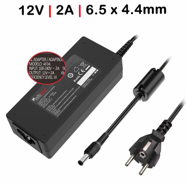 Carregador para Monitor 12V 2A 6.5x4.4mm com Pino Central 24W - Compatível com LG