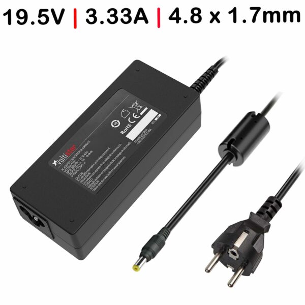 Carregador para Portátil HP Envy 4 6 13 Pavilion Sleekbook 14 15 Series 19.5V 3.33A (65W) Conector 4.8x1.7mm