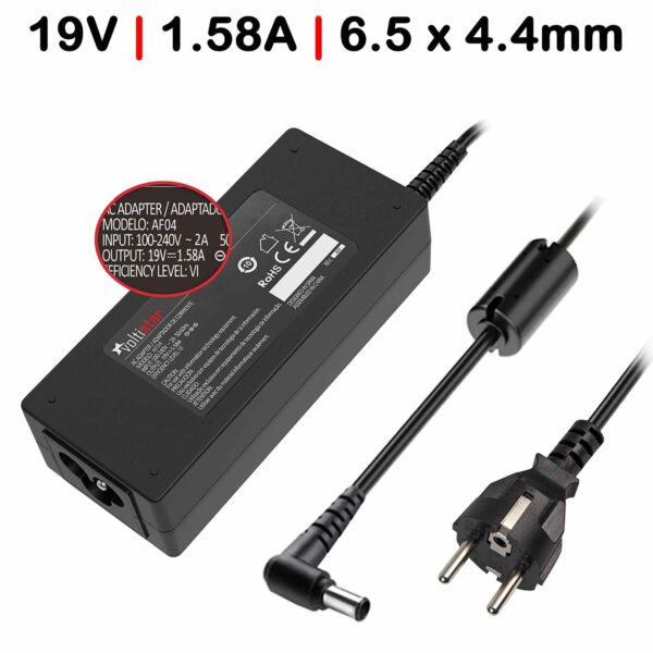 Carregador Portátil LG Sony 19V 1.58A 30W Conector 6.5x4.4mm - Compatível Voltistar