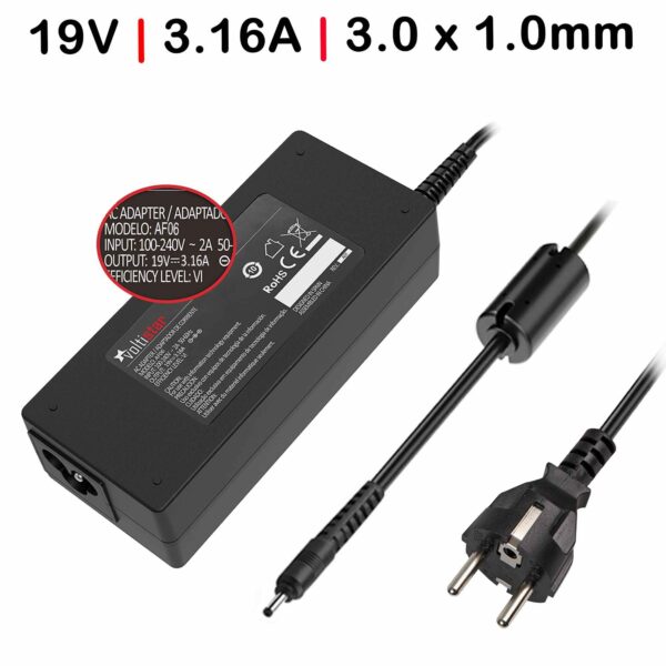 Carregador para Portátil Samsung 19V 3.16A (60W) Conector 3.0x1.1mm