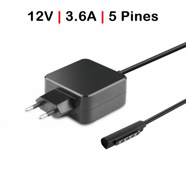 Carregador Compatível para Tablet Microsoft Surface RT, RT 2, Pro 1, Pro 2 - 12V 3.6A (43W)