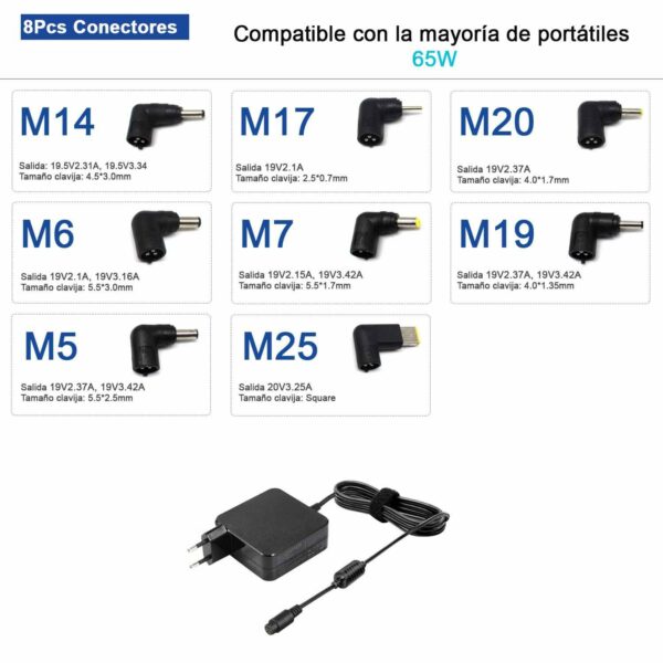 Carregador Universal de Parede 65W Ultra Portátil 10 Conectores