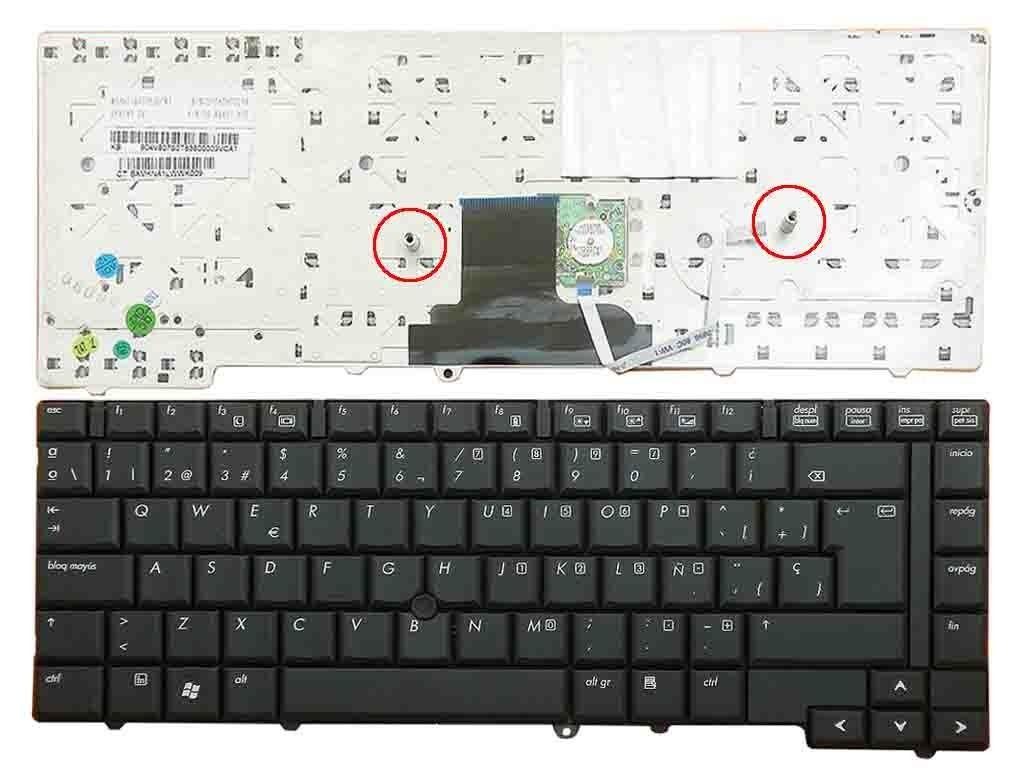 Teclado Espanhol para Portátil HP EliteBook 8530p e 8530w Series - Preto com PointStick