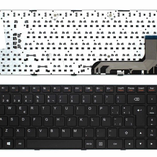 Teclado para Portátil Lenovo Essential B50-10 IdeaPad 100-15 Series Espanhol Preto