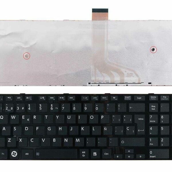 Teclado Portátil Toshiba Satellite C55-A C55-C C55D-C C55T-C Series Espanhol Preto Brilhante